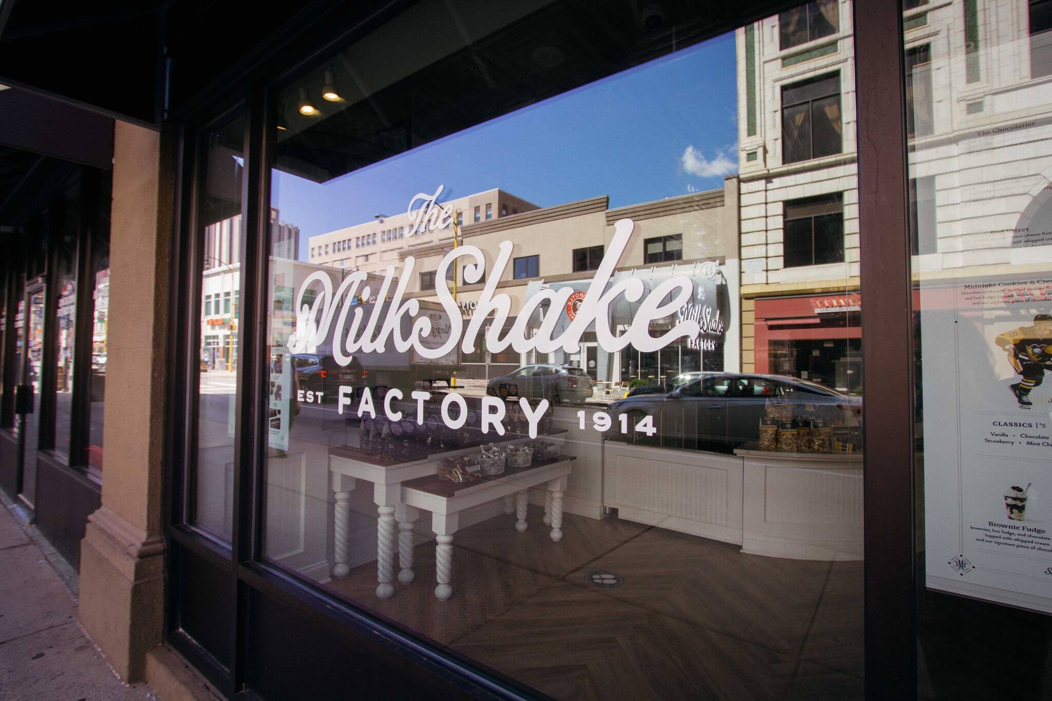 The Milk Shake Factory Logo on Door